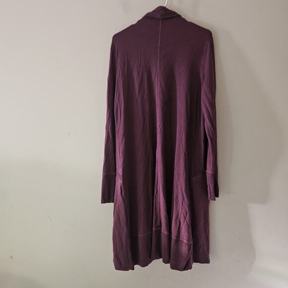 Athleta Maroon Pranayama Long Open Cardigan Pockets Size Large - Picture 7 of 7